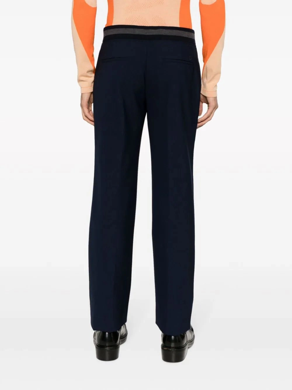 Mid-Rise Stripe-Detail Trousers