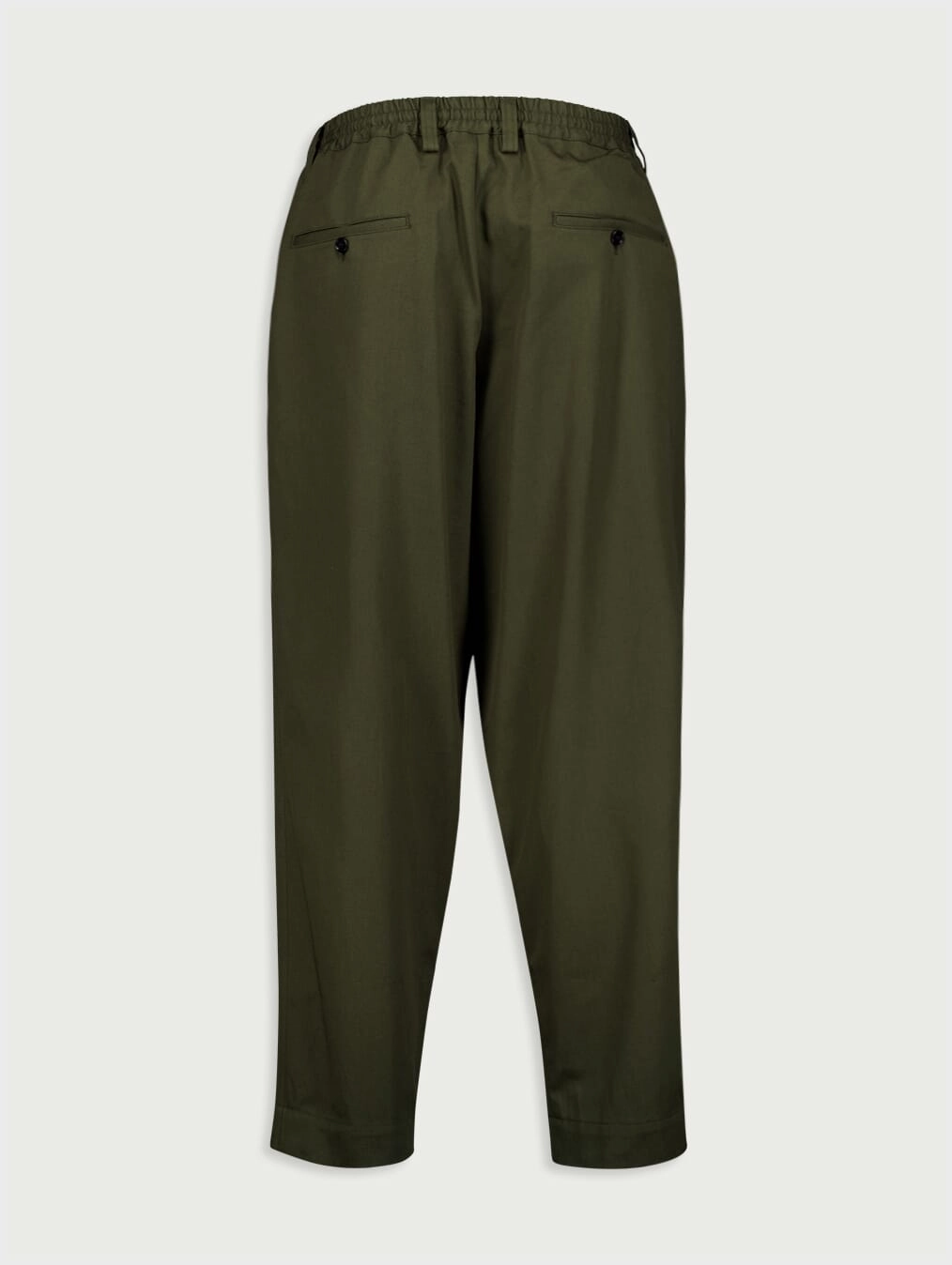 Mid-Rise Tapered-Leg Cotton Trousers
