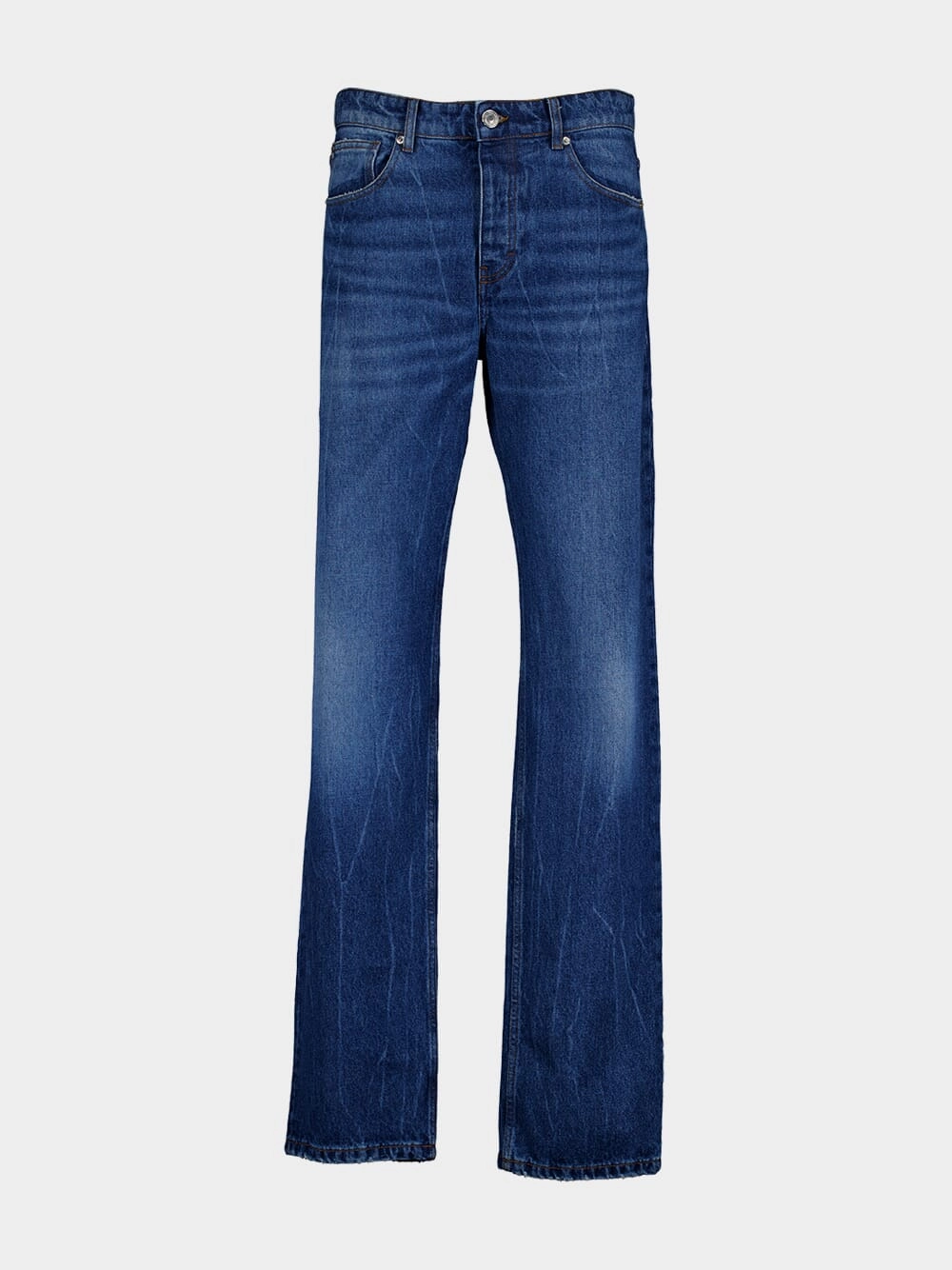 Mid-Washed Indigo Classic Fit Jeans Bottoms Mens - cheap mens shorts online