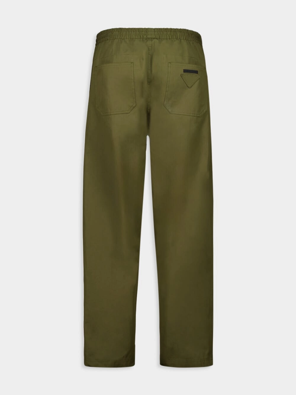 Militare Green Straight-Fit Poplin Trousers