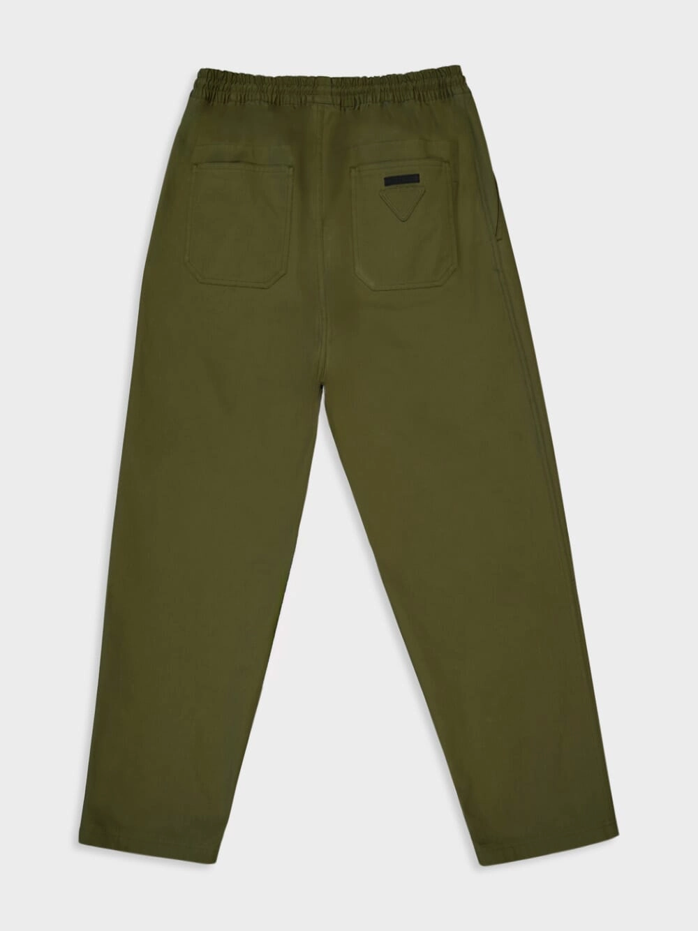 Militare Green Straight-Fit Poplin Trousers