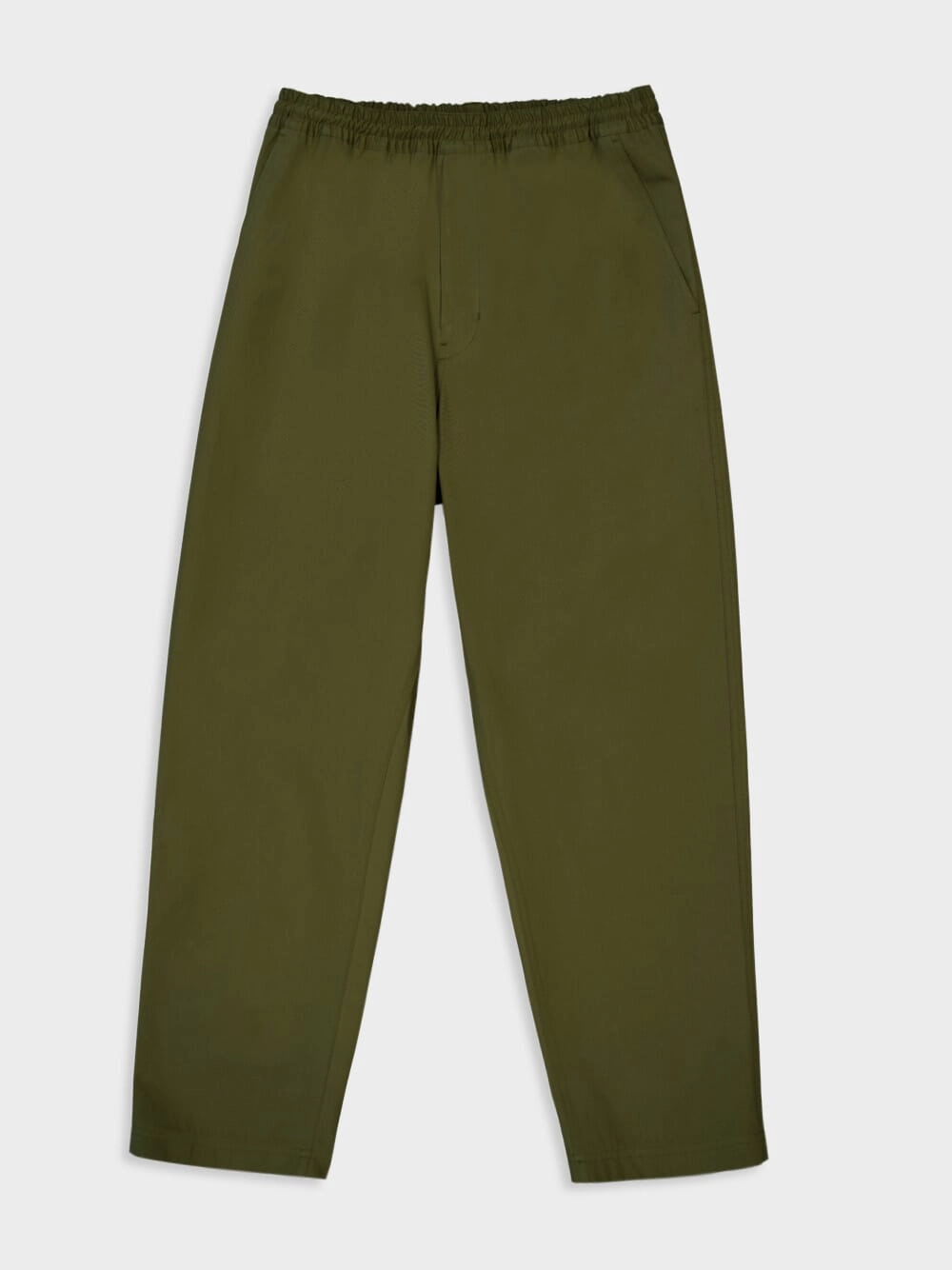 Militare Green Straight-Fit Poplin Trousers