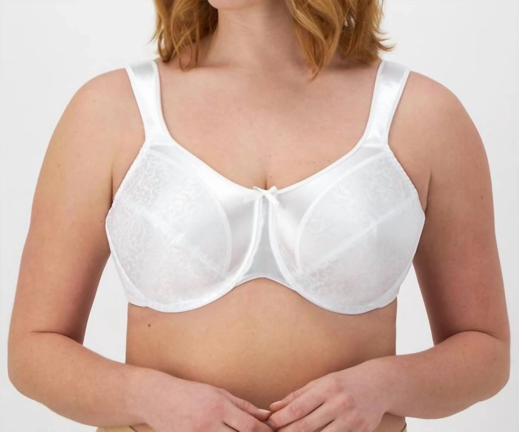 Minimizer Satin Tracings Comfort Strap Underwire Bra In White