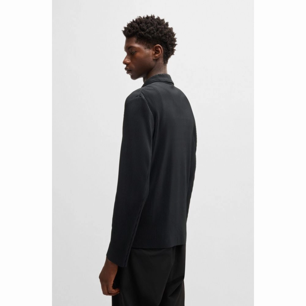 Modern-fit jacket in jersey with pliss pleats