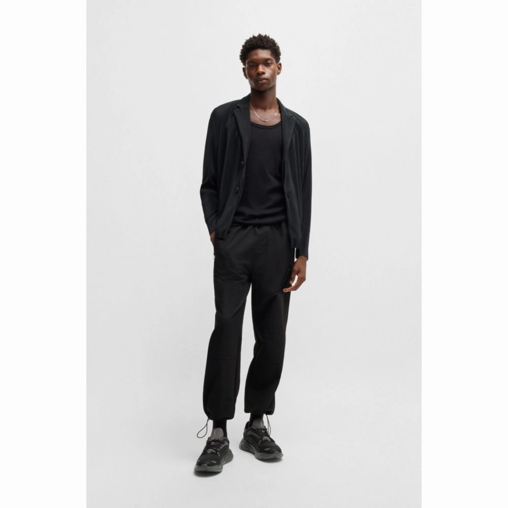 Modern-fit jacket in jersey with pliss pleats