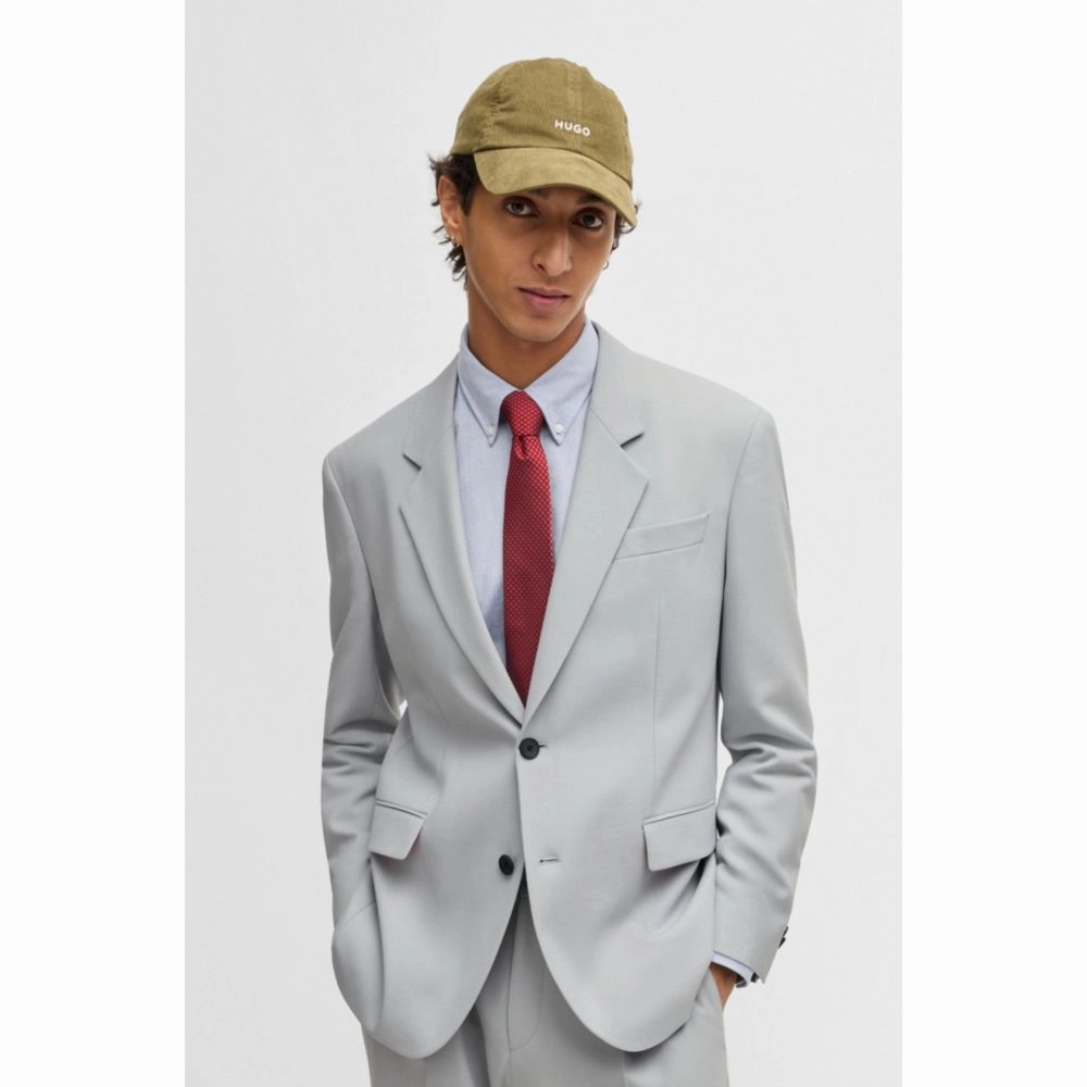 Modern-fit jacket in stretch twill with full lining