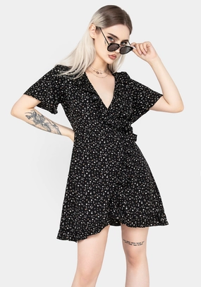 Moonseed Wrap Ruffle Dress Dresses Womens - women's dresses clearance