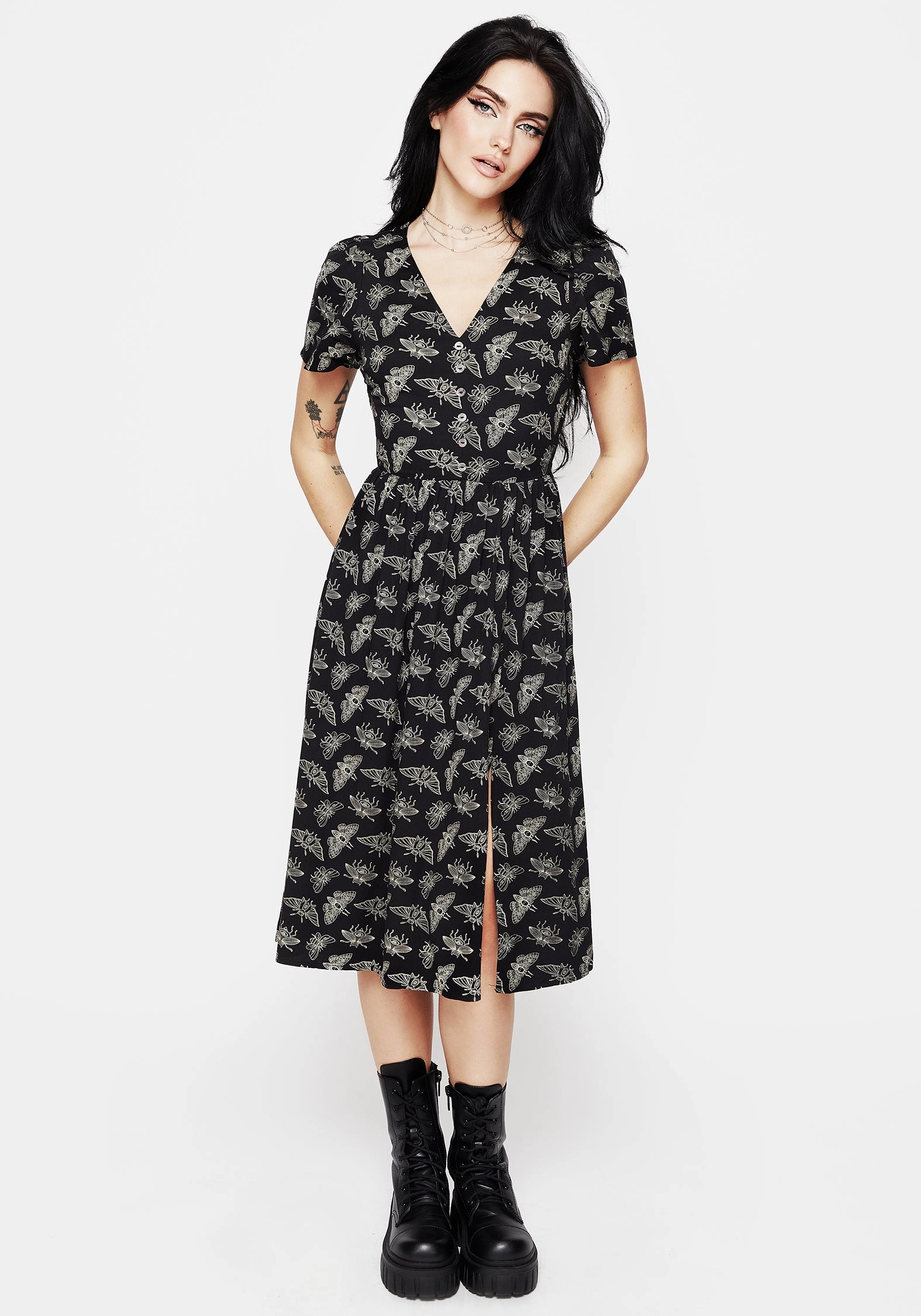 Mortmoth Short Sleeve Midi Dress Dresses Womens - women's dresses clearance