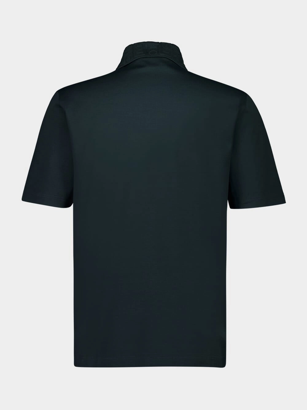 Moss Green Cotton Polo with Jacquard Pocket