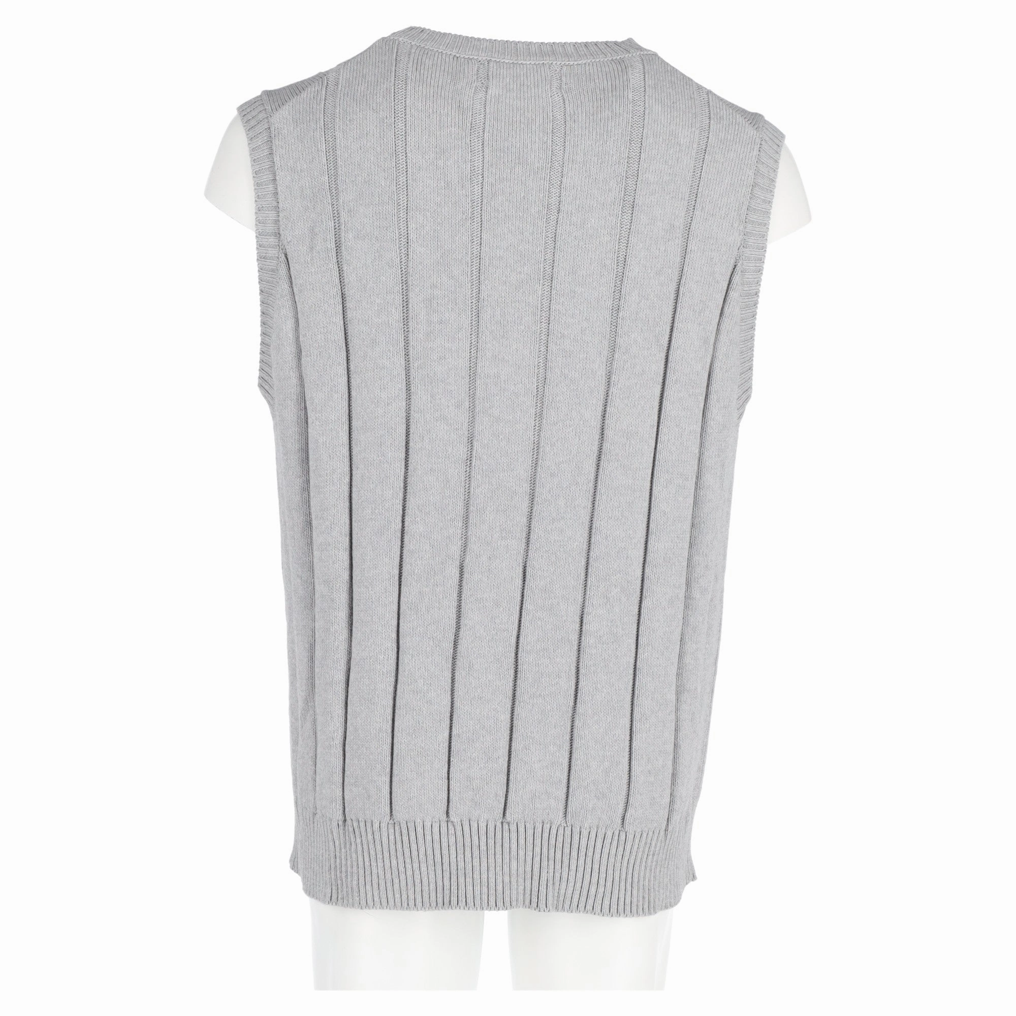 Mr. P. Ribbed Knit Vest in Grey Cotton