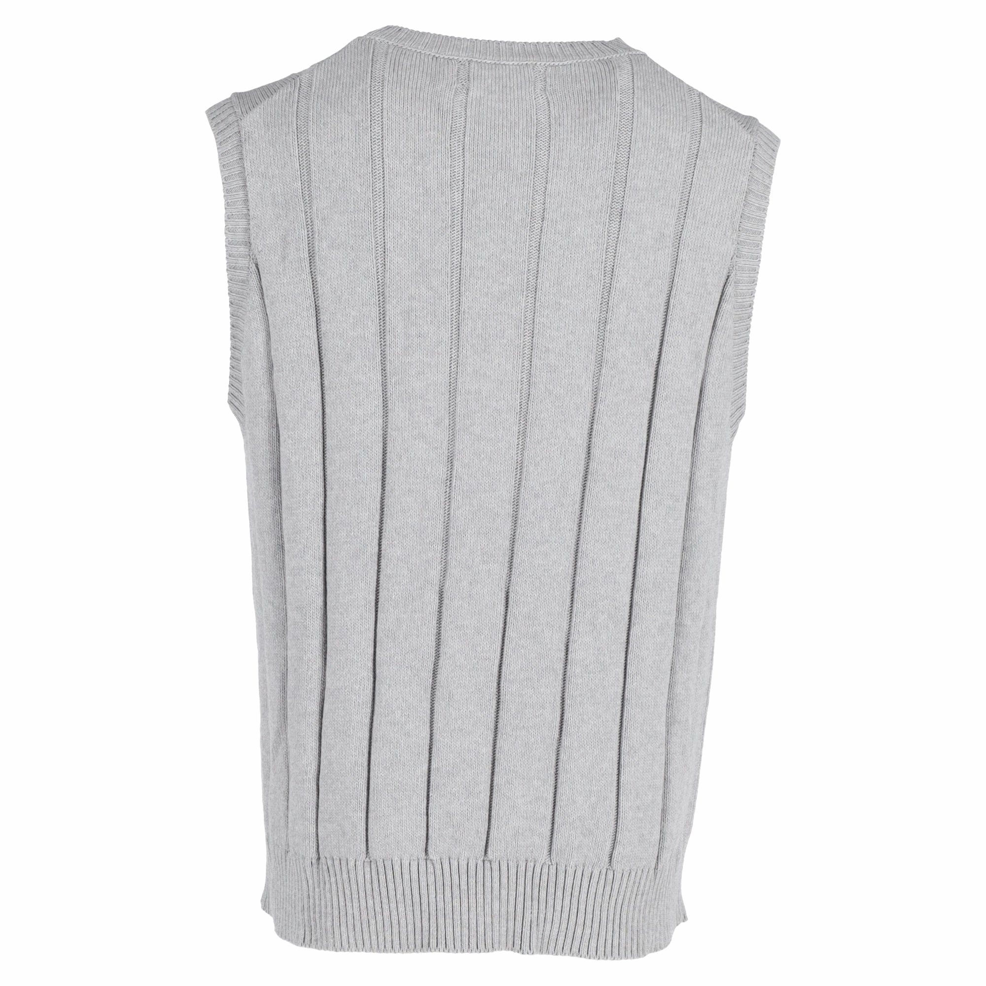 Mr. P. Ribbed Knit Vest in Grey Cotton
