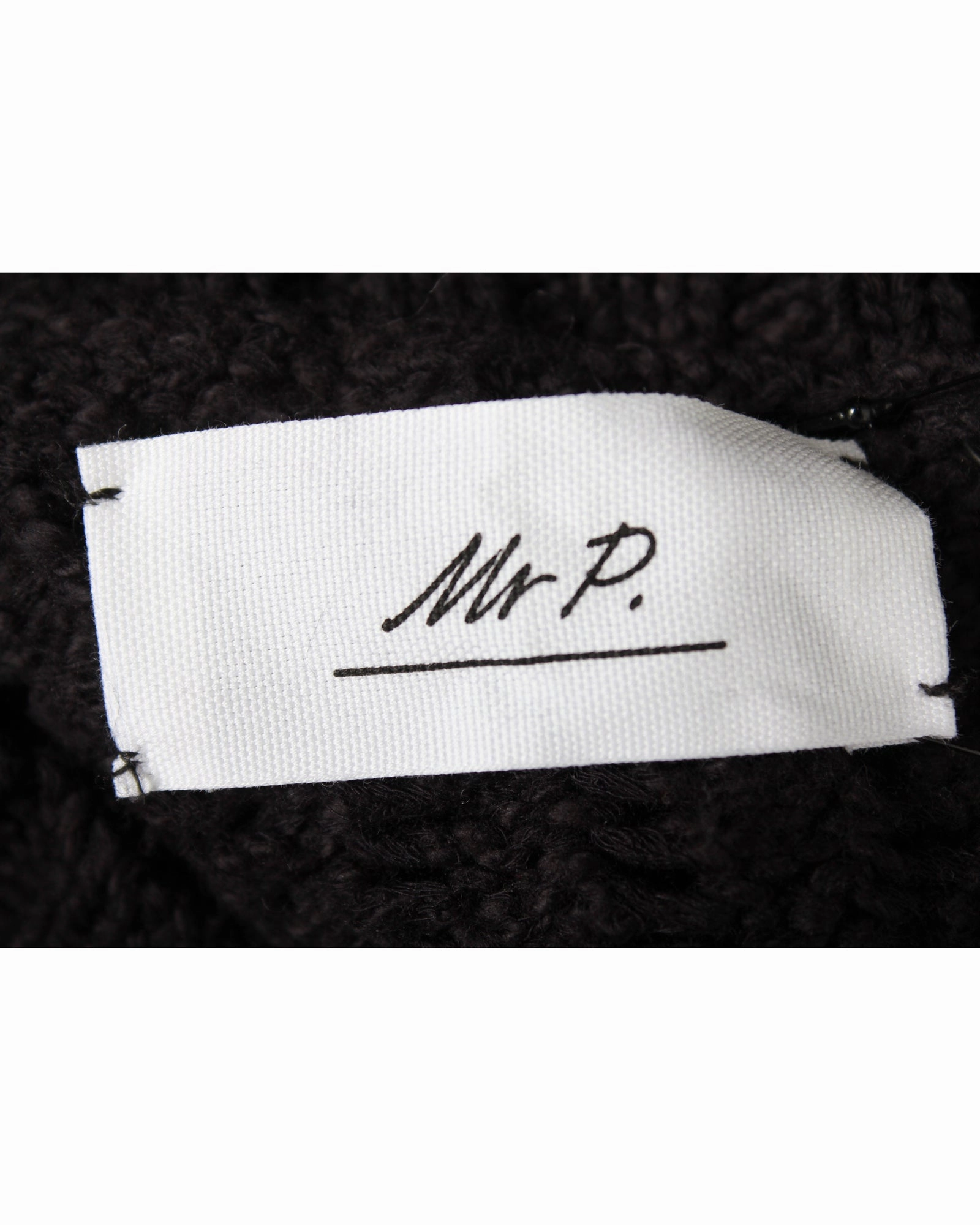 Mr. P Ribbed Open-Knit Sweater in Black Cotton