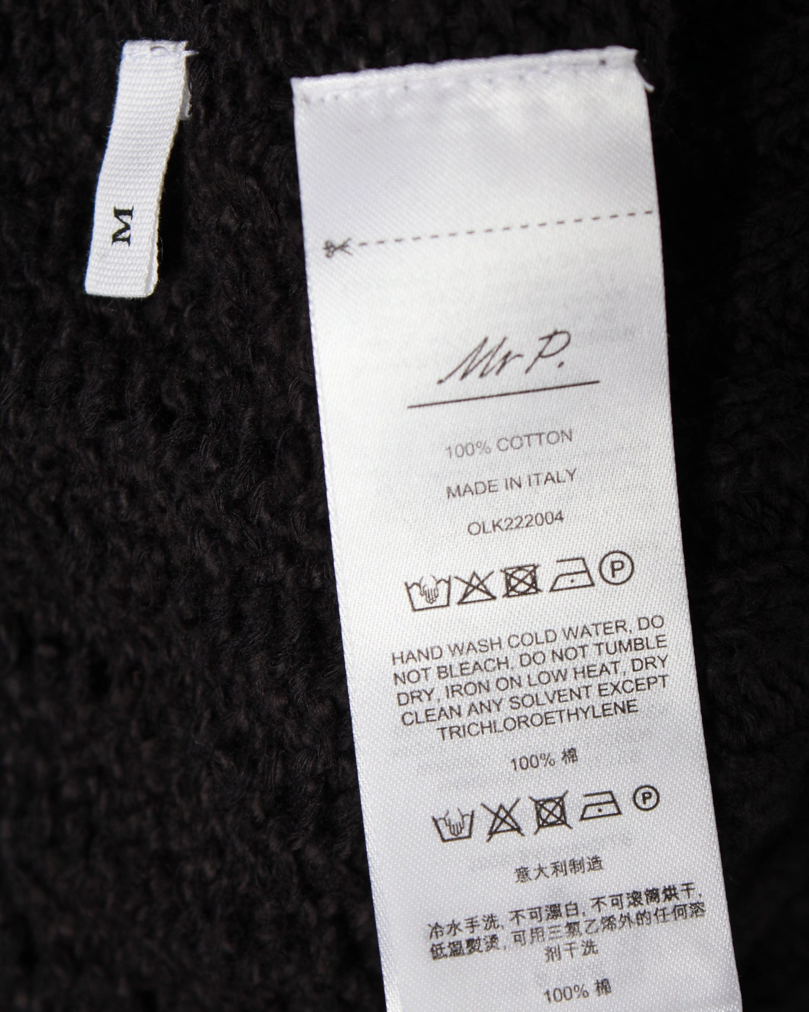 Mr. P Ribbed Open-Knit Sweater in Black Cotton