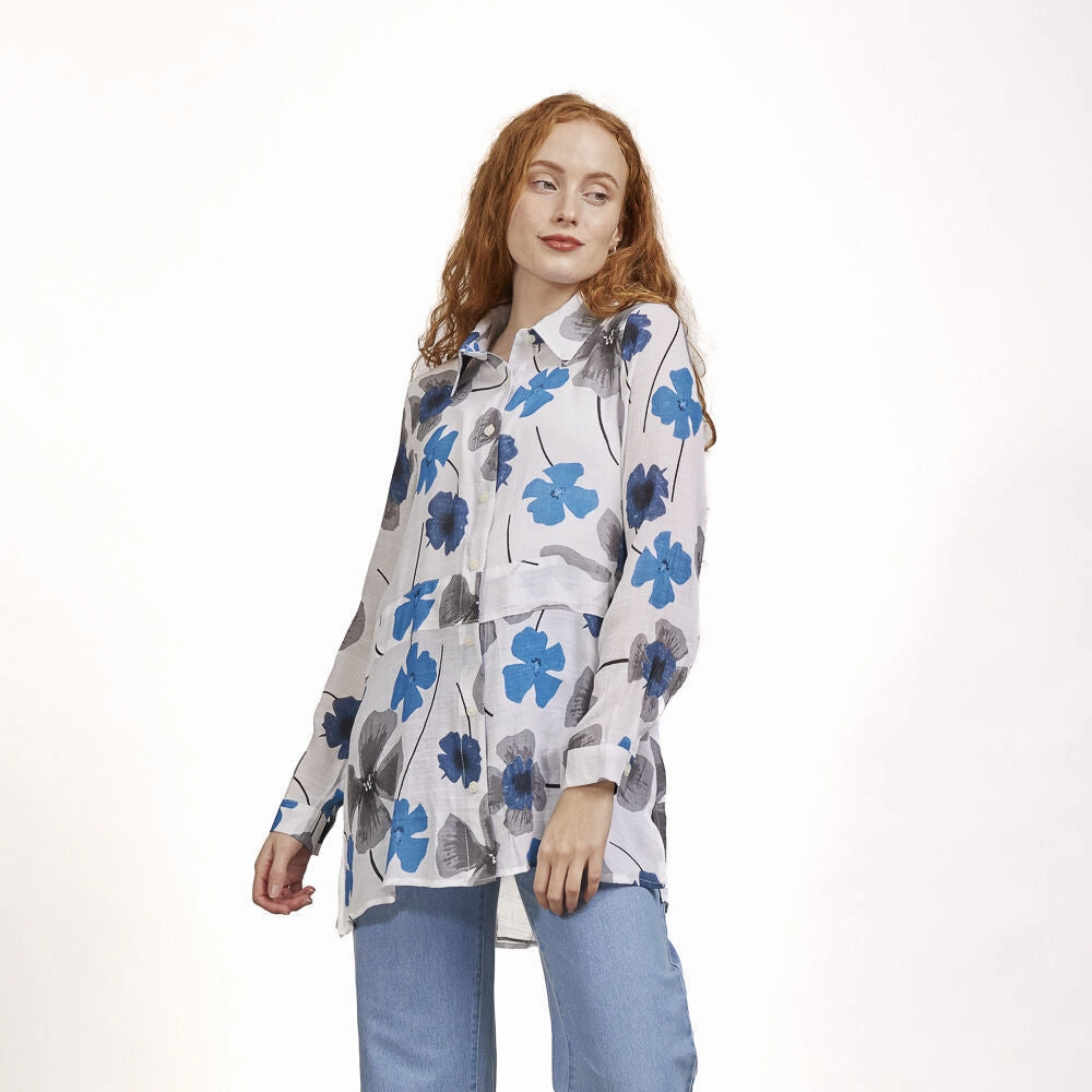 Mudflower Patterned Floral Shirt
