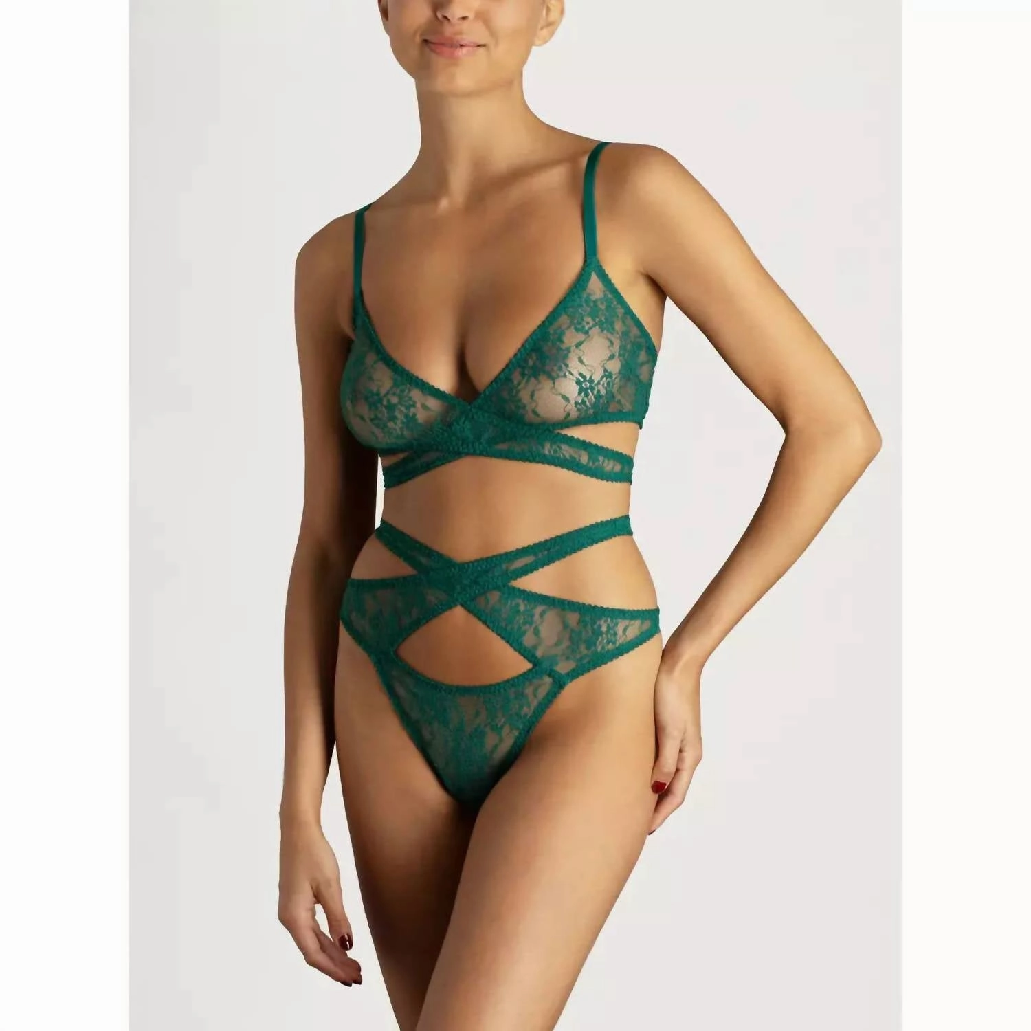 Muse Georgia High Waist Thong In Green
