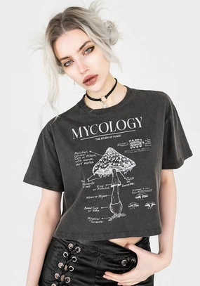 Mycology Boxy Crop T-shirt Tops Womens - women's blouses clearance