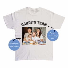 MyCustom Daddy's Team Photo & Text T-Shirt Holiday Collection - vacation wear sale
