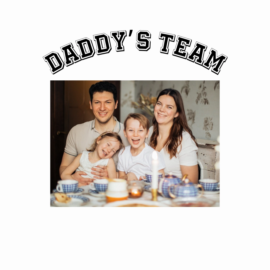 MyCustom Daddy's Team Photo & Text T-Shirt