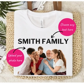 MyCustom Photo & Text T-Shirt Holiday Collection - holiday outfits clearance