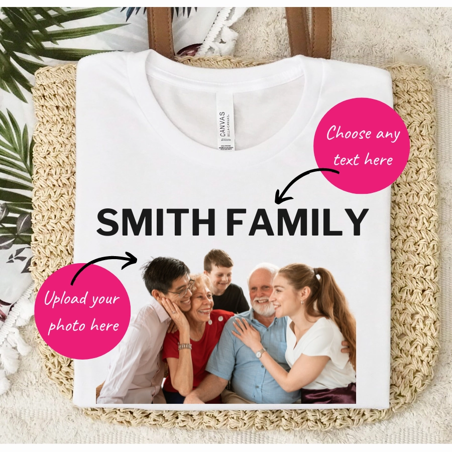 MyCustom Photo & Text T-Shirt Holiday Collection - holiday outfits clearance