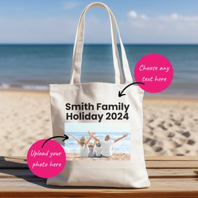 MyCustom Photo & Text Tote Bag Holiday Collection - holiday outfits clearance