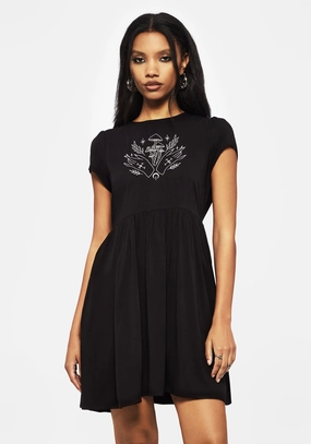 Mystify Embroidered Skater Mini Dress Dresses Womens - women's dresses clearance