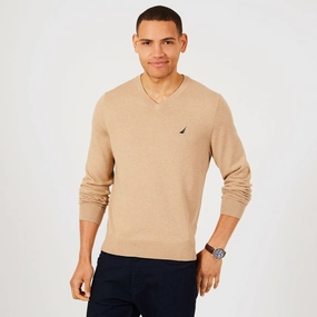 Nautica Mens Big & Tall Jersey V-Neck Sweater designer sweaters outlet