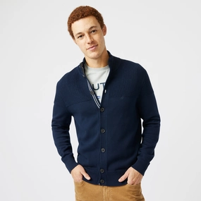 Nautica Mens Big & Tall Textured Button Cardigan designer sweaters outlet