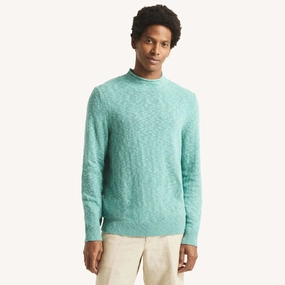 Nautica Mens Linen Crewneck Sweater chunky knit discount