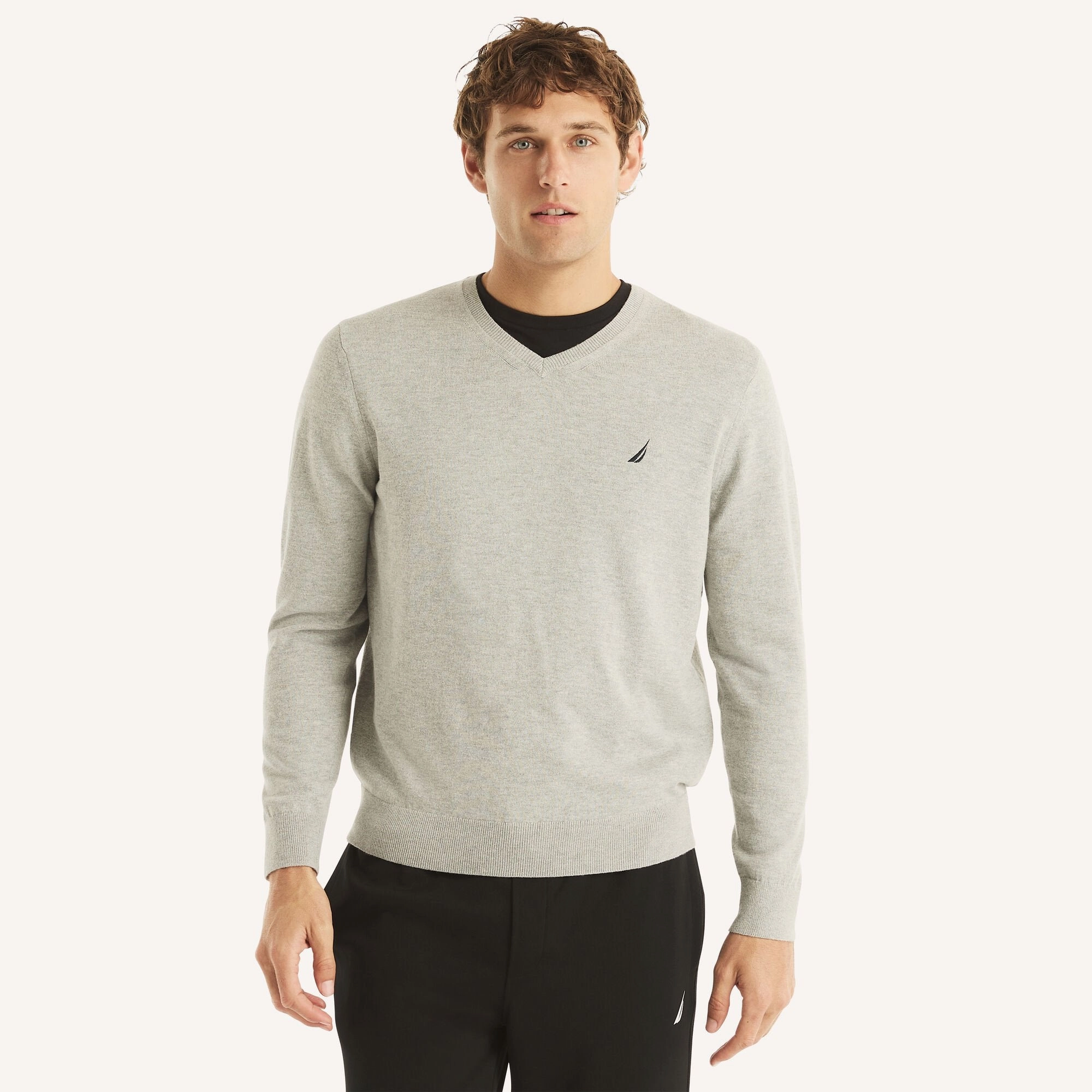 Nautica Mens Navtech V-Neck Deck Sweater