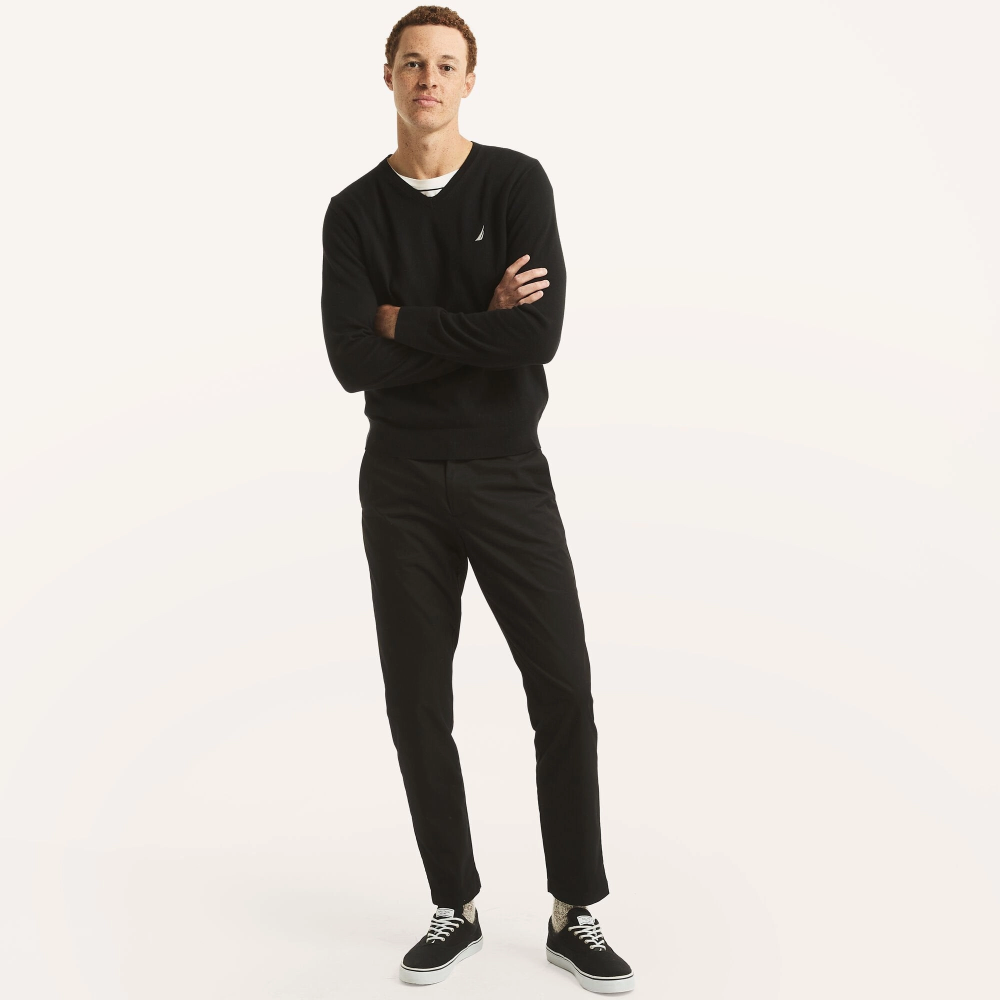 Nautica Mens Navtech V-Neck Deck Sweater