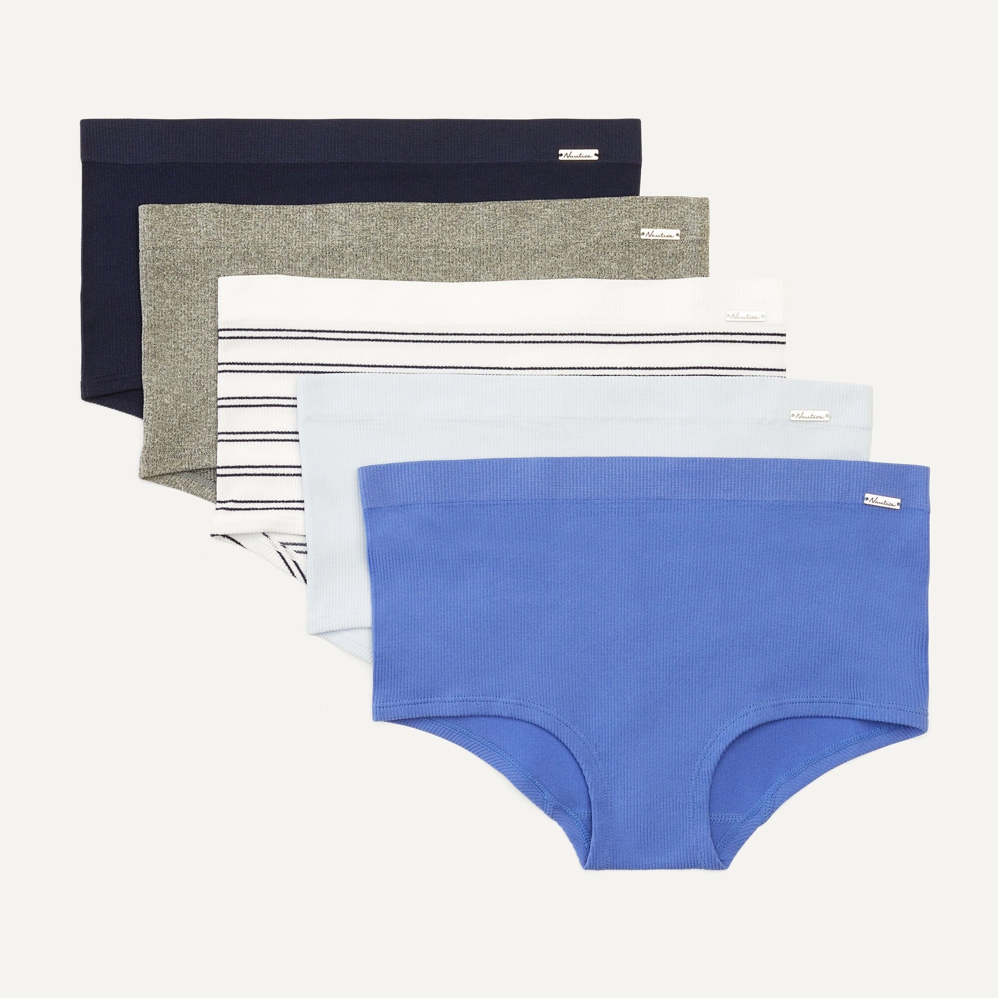 Nautica Womens Striped Seamless Girlshort, 5-Pack