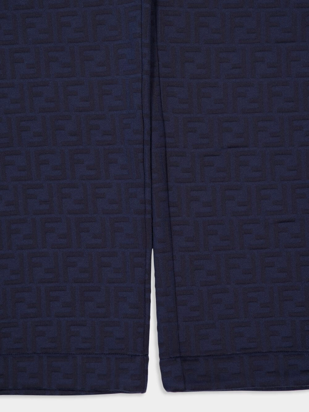 Navy Blue Casual Fit FF Allover Cotton Trousers