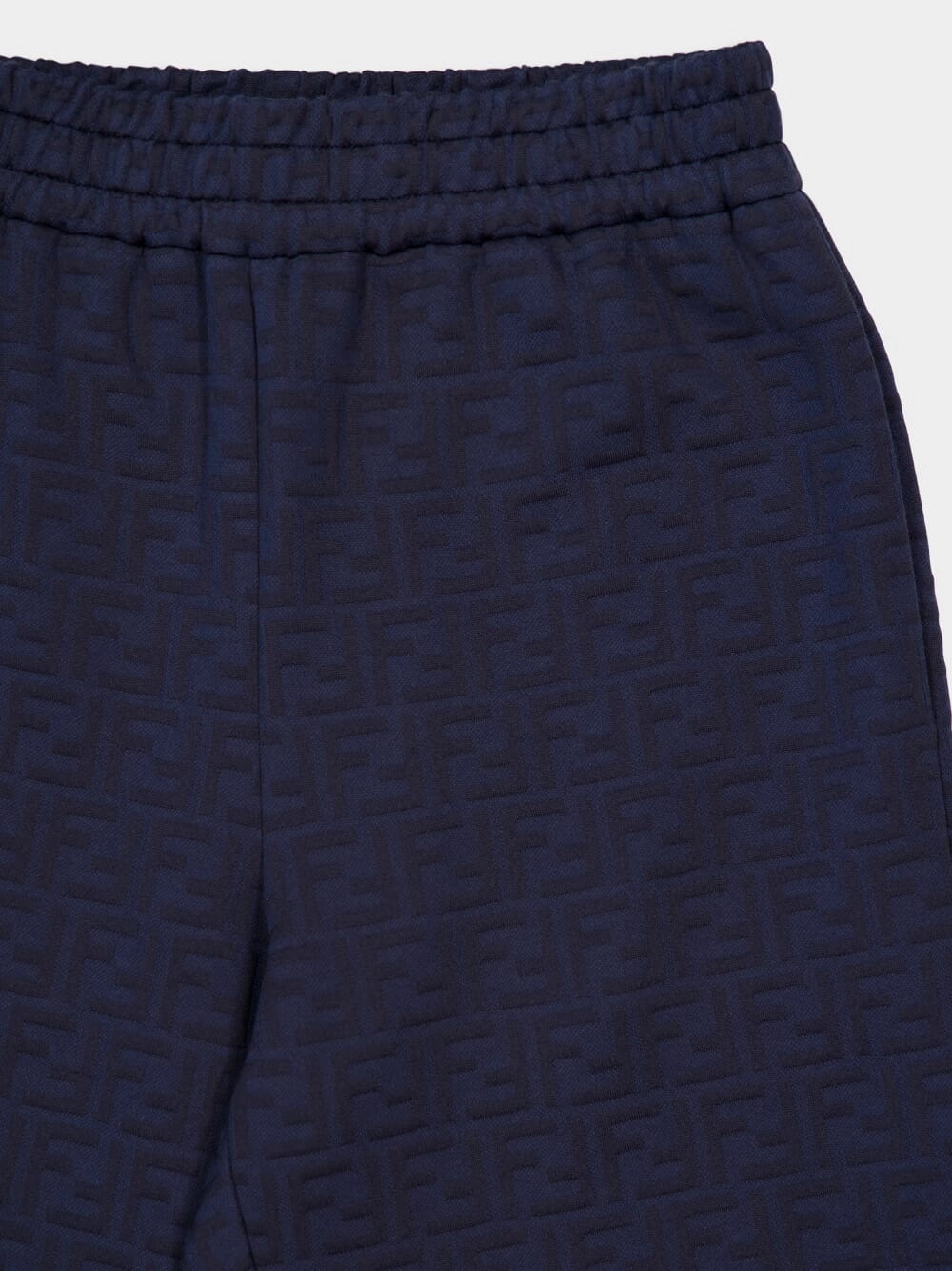 Navy Blue Casual Fit FF Allover Cotton Trousers
