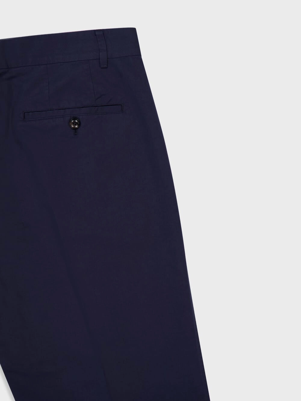 Navy Blue Double-Pleat Sport Trousers in Fluid Cotton and Silk