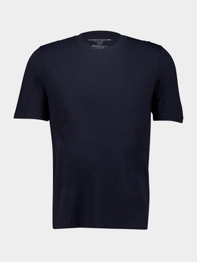 Navy Blue Lyocell Organic Cotton Short-Sleeved T-Shirt Tops Mens - flannel shirts