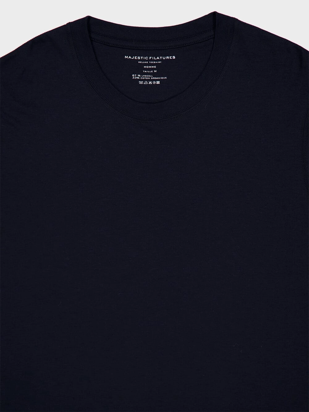 Navy Blue Lyocell Organic Cotton Short-Sleeved T-Shirt