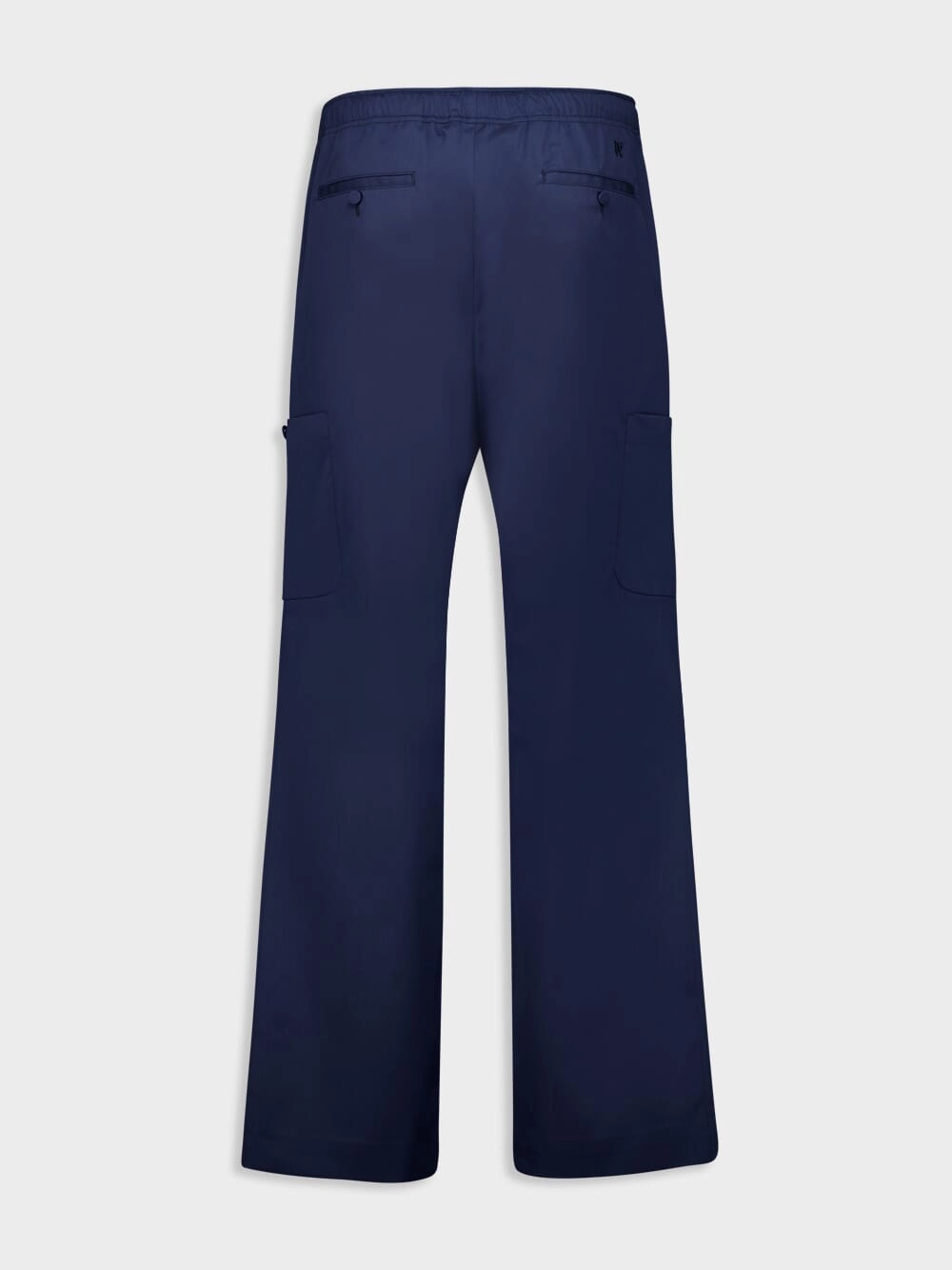 Navy Blue Monogram Loose-Fit Utility Pants
