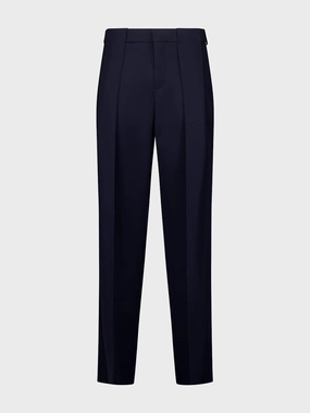 Navy Blue Pleated Grain de Poudre Trousers Bottoms Mens - cheap mens shorts online