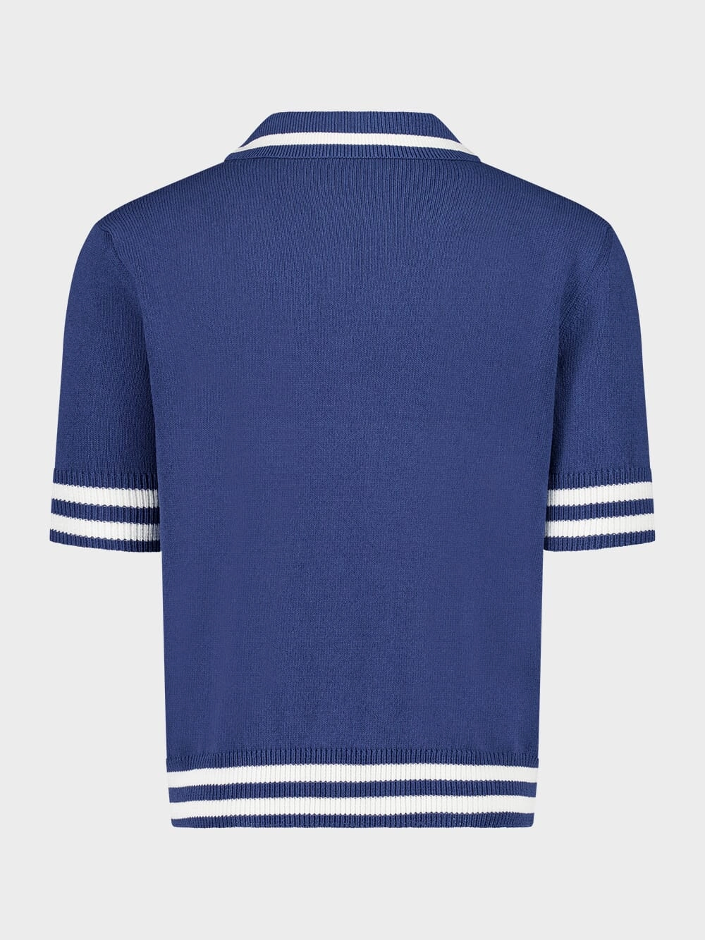 Navy Blue Signature Embroidery Cotton Polo Shirt