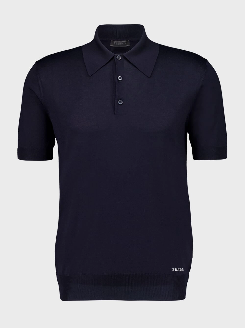 Navy Blue Silk Polo Shirt