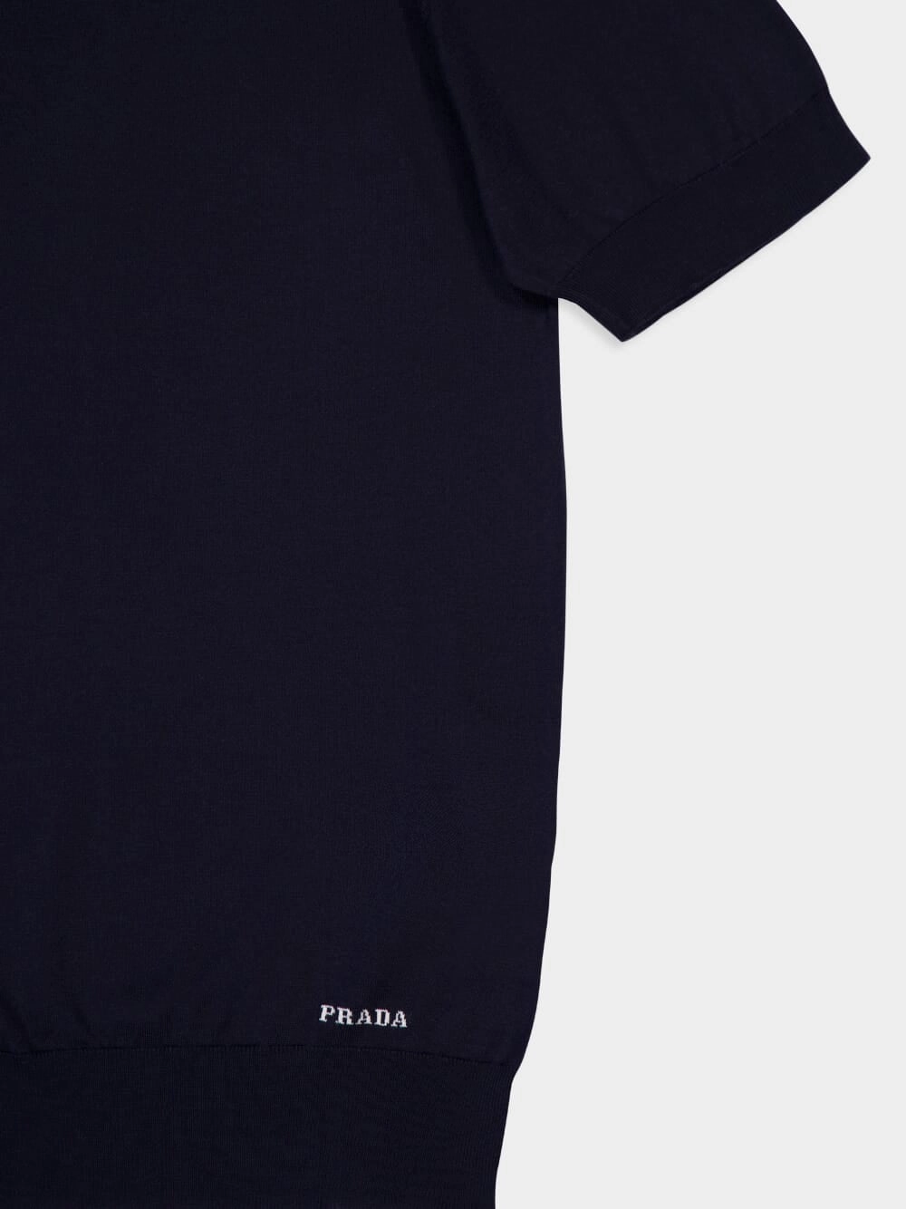 Navy Blue Silk Polo Shirt