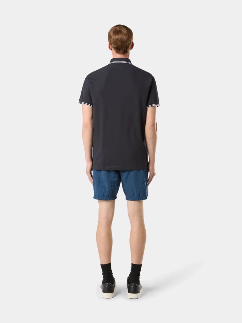 Navy Blue Slim Fit Short Sleeve Polo Shirt