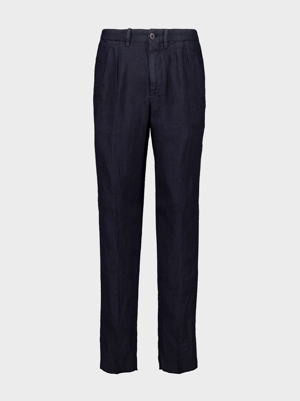 Navy Blue Straight-Fit Linen Trousers Bottoms Mens - cheap mens shorts online