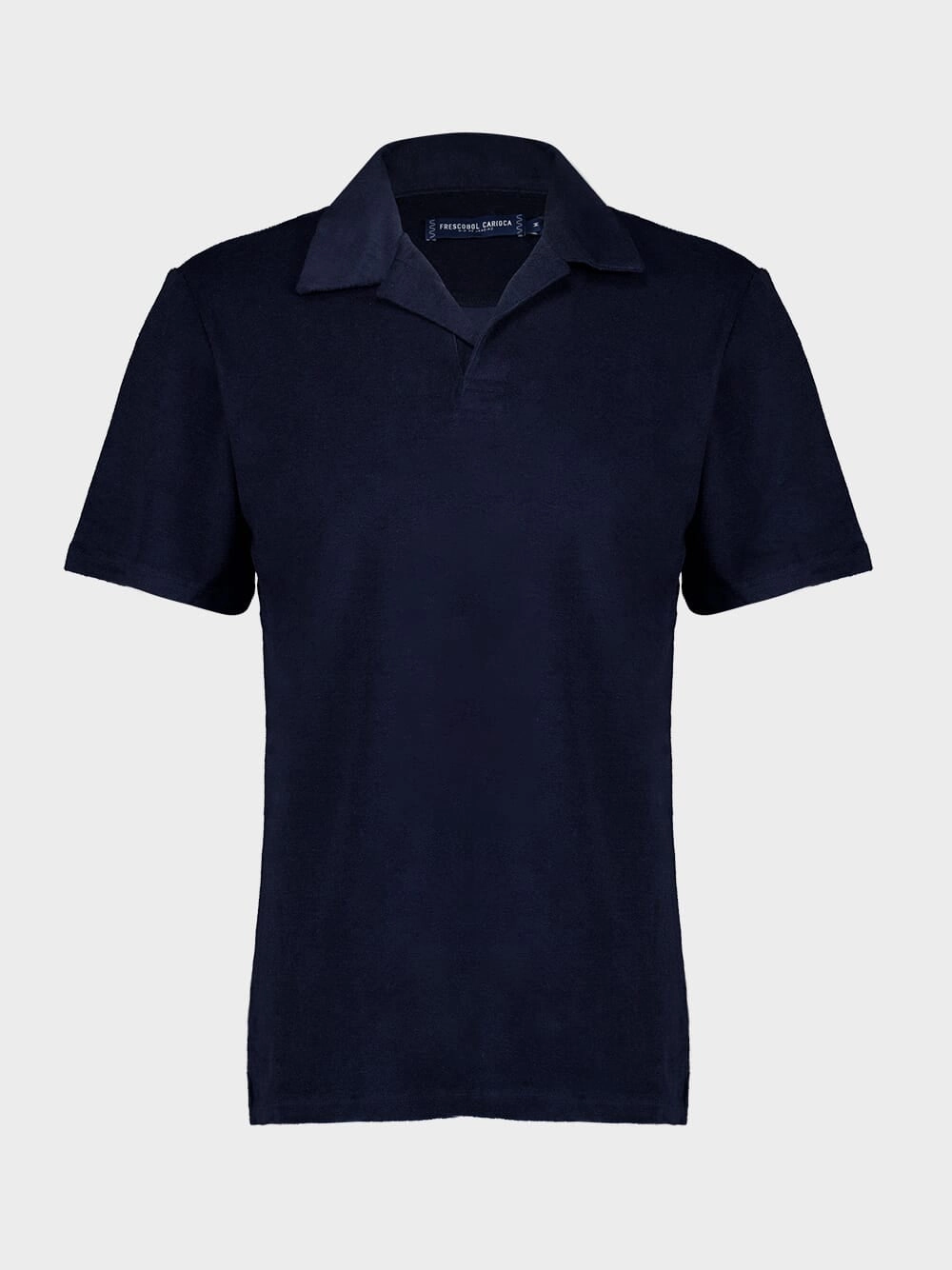 Navy Blue Terry Cotton Polo