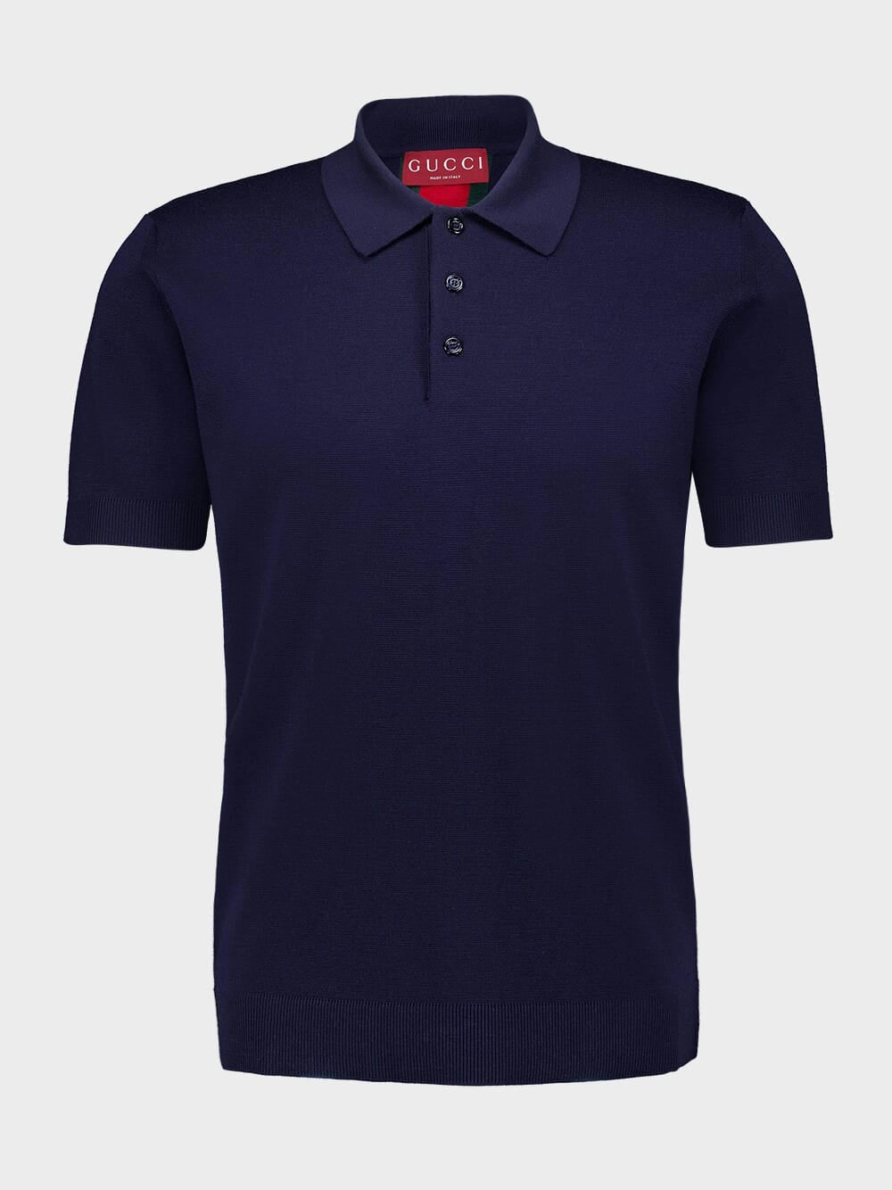 Navy Cotton Polo Shirt with Web Tops Mens - men's t-shirts outlet
