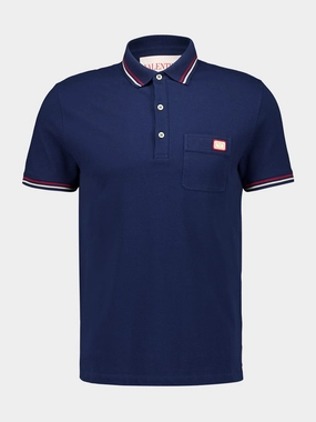 Navy Embroidered Dreamatic Cotton Polo Shirt Tops Mens - men's t-shirts outlet