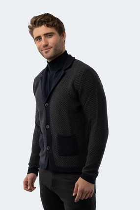 Navy Knit Cardigan chunky knit discount