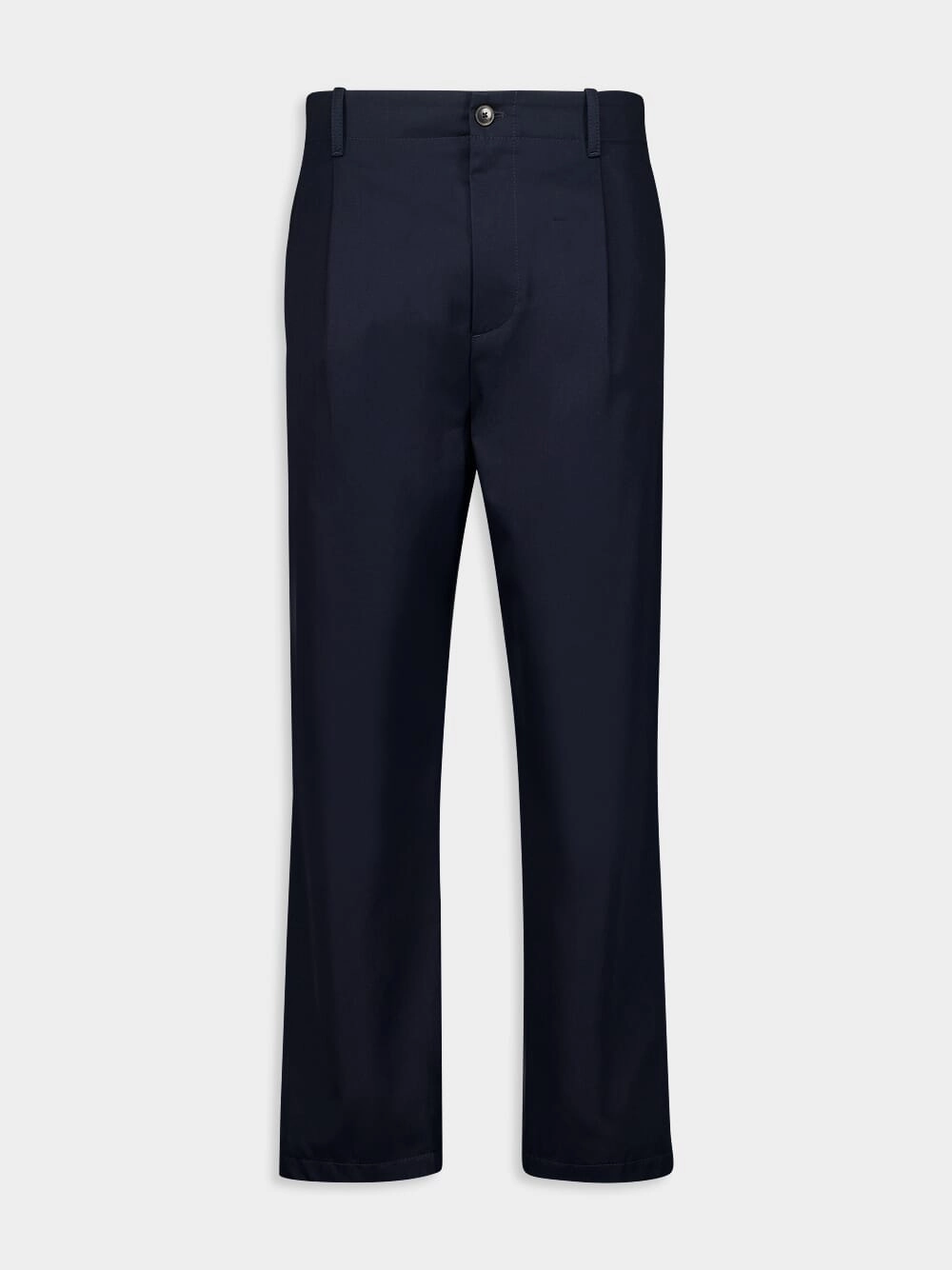 Navy Pleat-Detail Cotton Chinos Bottoms Mens - cheap mens shorts online