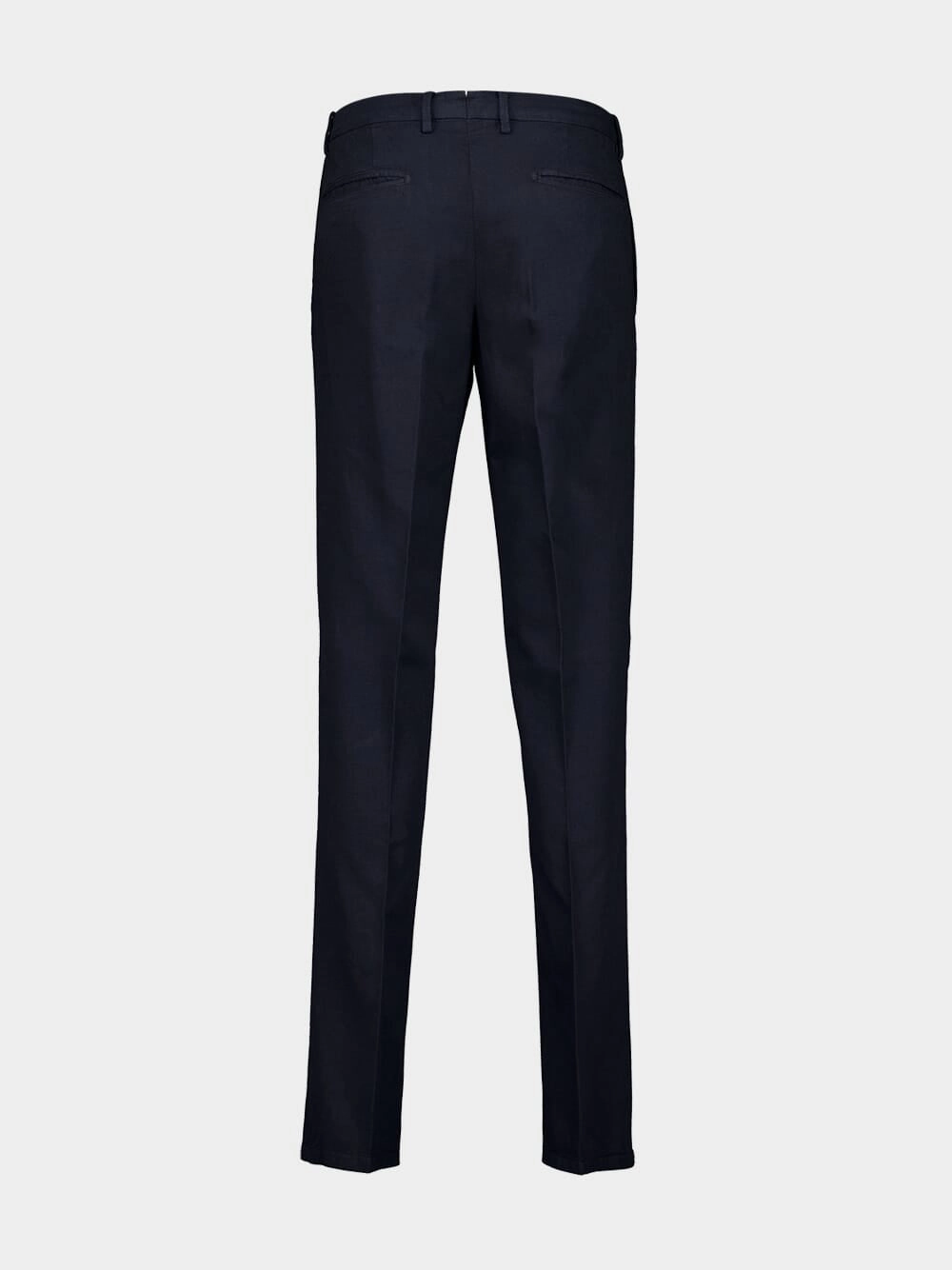 Navy Pressed-Crease Trousers